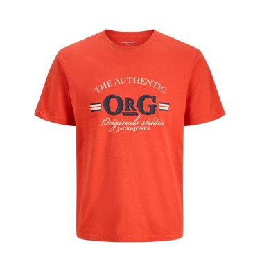 JACK & JONES JORAZUR TEE SS CREW NECK 12286056-4866354 Orange