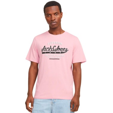 JACK & JONES JJELOGO TEE SS O-NECK 2 COL SS25 SN 12268267-4722521 Pink