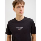 JJ REBEL PRINT TEE SS O-NECK NOOS 12268880-BLACK Black Image 2
