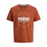 JJ REBEL JREBGRAY TEE SS CREW NECK 12282381-BOMBAY BROWN Brown Image 0