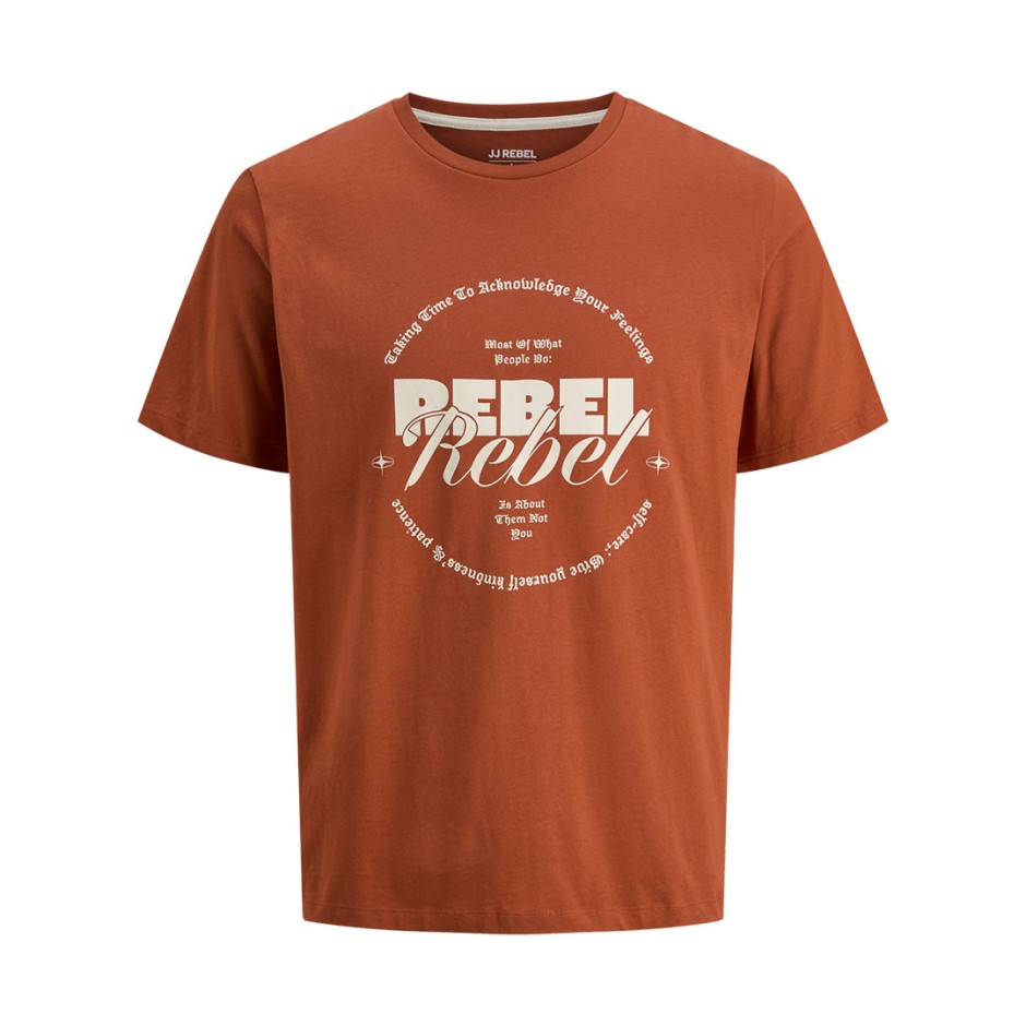 JJ REBEL JREBGRAY TEE SS CREW NECK 12282381-BOMBAY BROWN Brown
