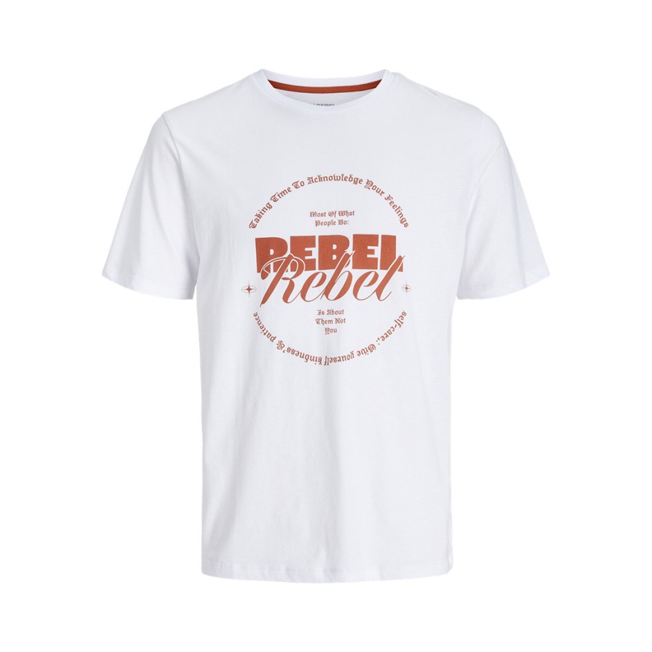 JJ REBEL JREBGRAY TEE SS CREW NECK 12282381-WHITE White