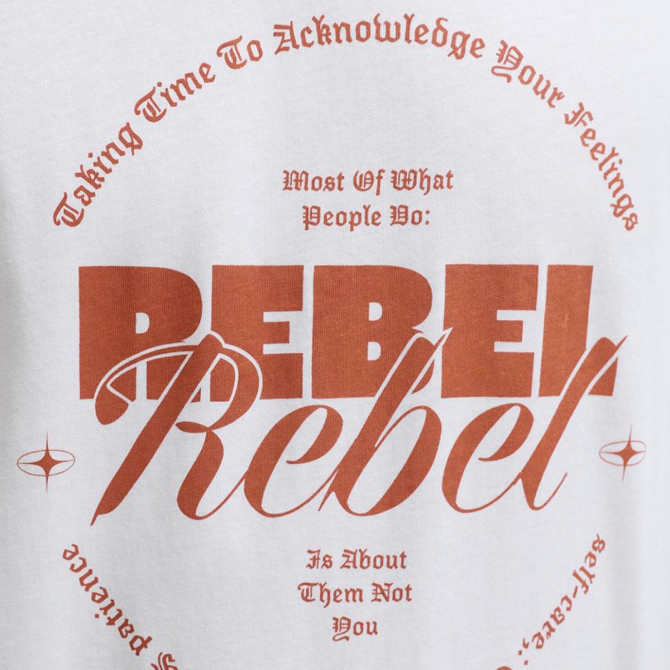 JJ REBEL JREBGRAY TEE SS CREW NECK 12282381-WHITE White