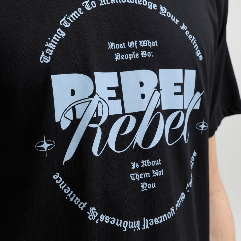 JJ REBEL JREBGRAY TEE SS CREW NECK 12282381-BLACK Black