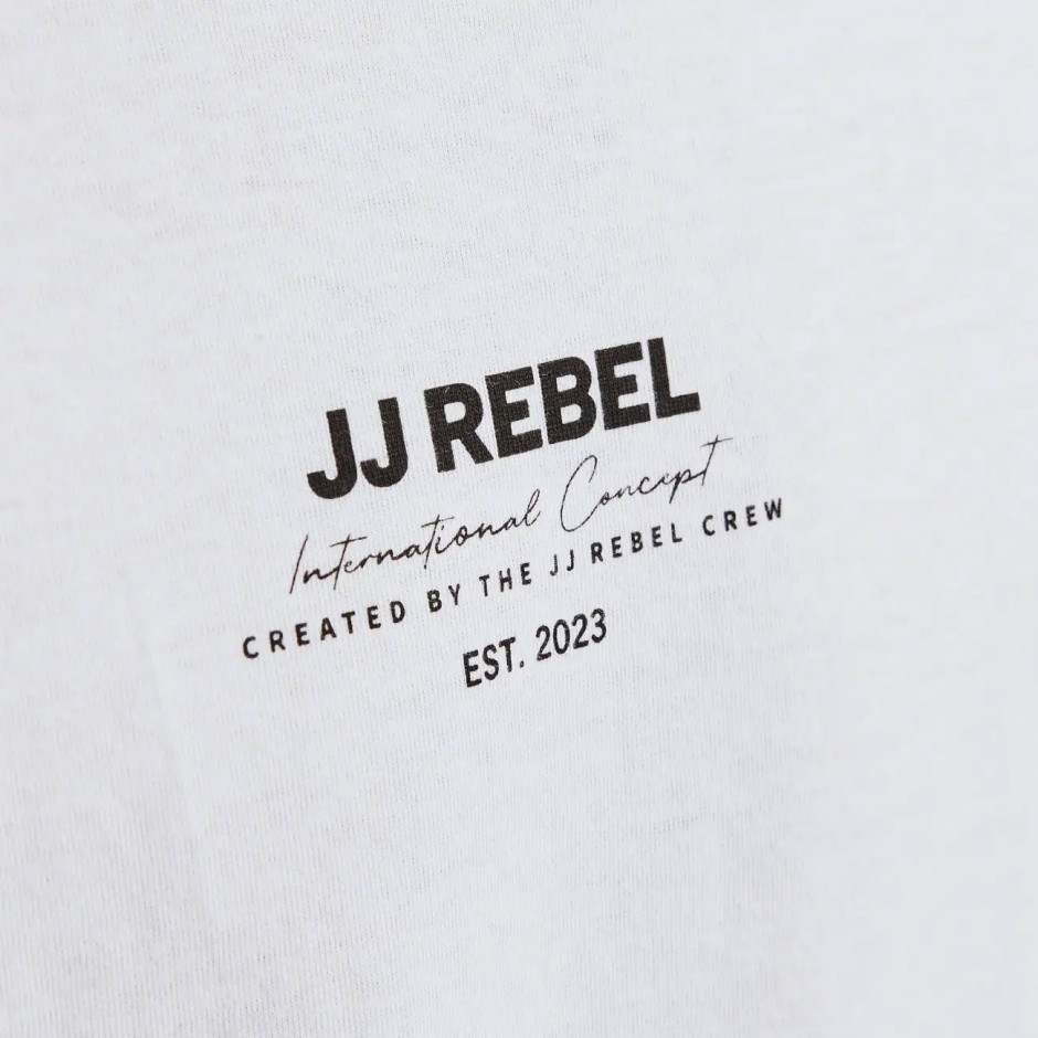 Ανδρική Κοντομάνικη Μπλούζα Λευκή - JJ Rebel Jreblino