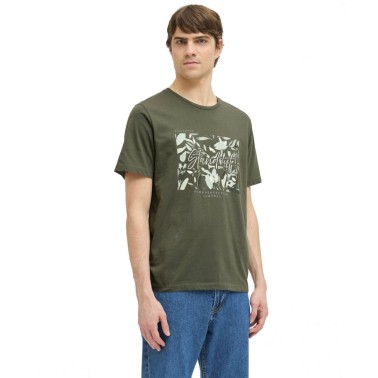 JJ REBEL BOX TEE SS CREW NECK 12271146-BEETLE OLIVE