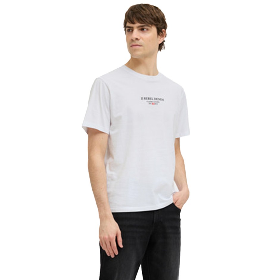 JJ REBEL PRINT TEE SS O-NECK NOOS 12268880-WHITE White