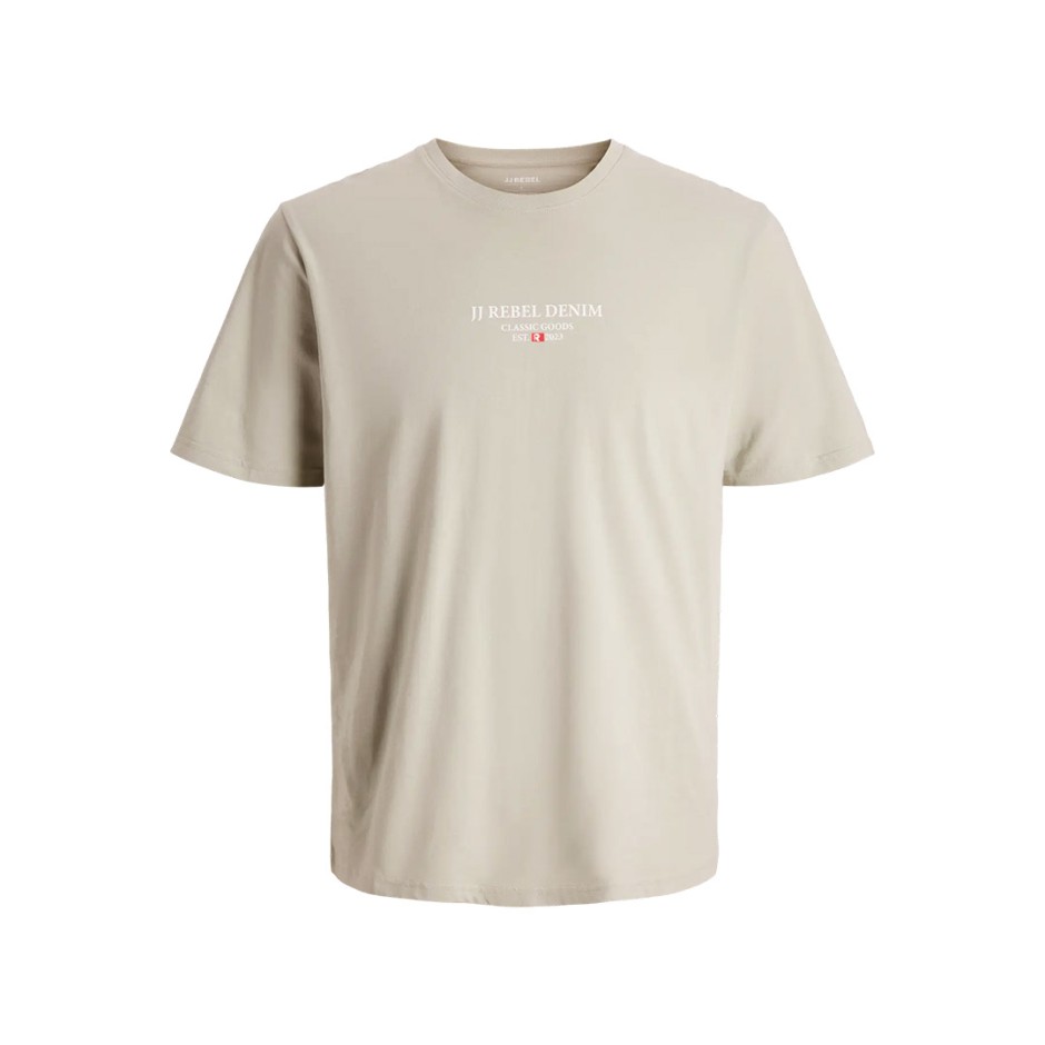 JJ REBEL PRINT TEE SS O-NECK NOOS 12268880-CROCKERY Beige