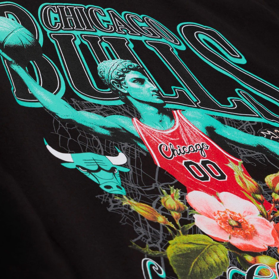 Men's NBA T-Shirt Black - Mitchell & Ness Chicago Bulls In The City