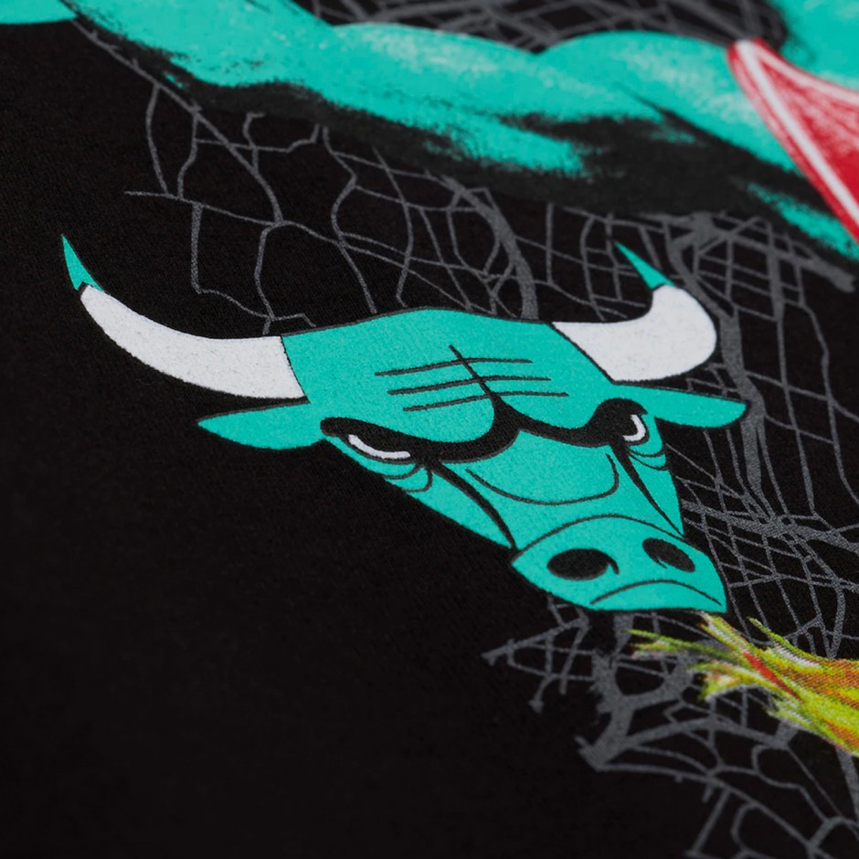 Men's NBA T-Shirt Black - Mitchell & Ness Chicago Bulls In The City