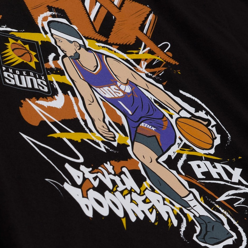 Ανδρική Κοντομάνικη Μπλούζα NBA Μαύρη - Mitchell & Ness Devin Booker Phoenix Suns Chalked Up
