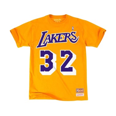 Men's NBA T-Shirt Yellow - Mitchell & Ness Los Angeles Lakers Magic Johnson 