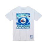 Ανδρική Κοντομάνικη Μπλούζα NBA Λευκή - Mitchell & Ness Philadelphia 76ers Stateside Pastel  Εικόνα 