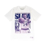Ανδρική Κοντομάνικη Μπλούζα NBA Λευκή - Mitchell & Ness Shaquille O'Neal Los Angeles Lakers Slam Εικόνα 