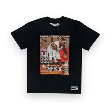 Men's NBA T-Shirt Black - Mitchell & Ness Allen Iverson Philadelphia 76ers Slam 