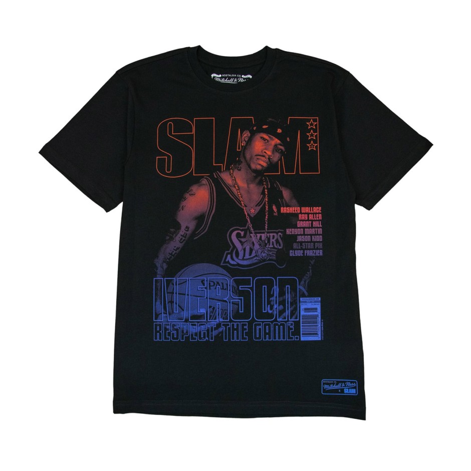 Ανδρική Κοντομάνικη Μπλούζα NBA Μαύρη - Mitchell & Ness Allen Iverson Philadelphia 76ers Slam