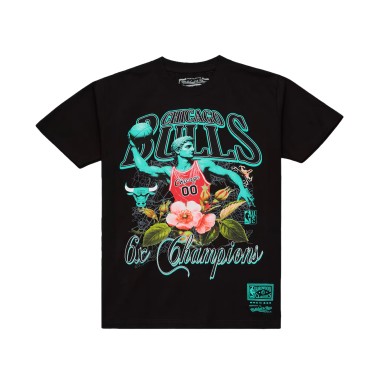 Men's NBA T-Shirt Black - Mitchell & Ness Chicago Bulls In The City