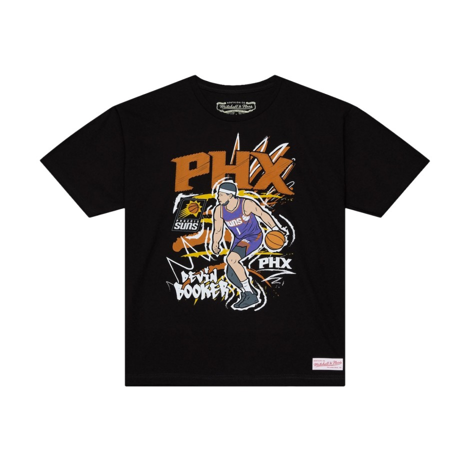 Ανδρική Κοντομάνικη Μπλούζα NBA Μαύρη - Mitchell & Ness Devin Booker Phoenix Suns Chalked Up