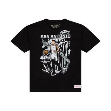 Ανδρική Κοντομάνικη Μπλούζα NBA Μαύρη - Mitchell & Ness Victor Wembanyama San Antonio Spurs Chalked Up