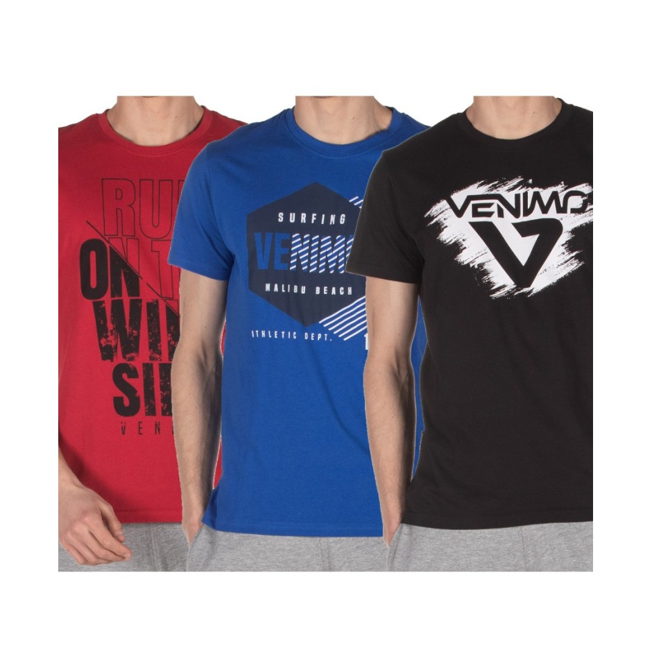 ΑΝΔΡΙΚΑ T-SHIRTS VENIMO 3-PACK 120MSS-765 Κόκκινο