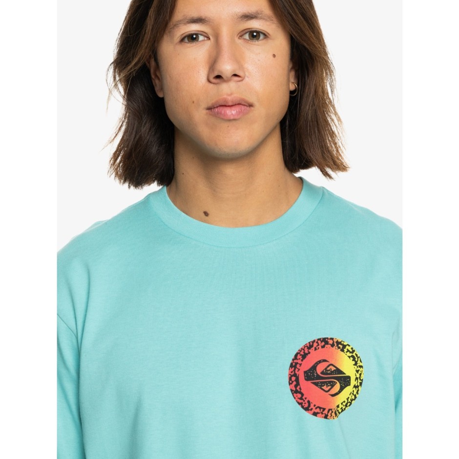 Ανδρική Κοντομάνικη Μπλούζα Τιρκουάζ - Quiksilver Long Fade