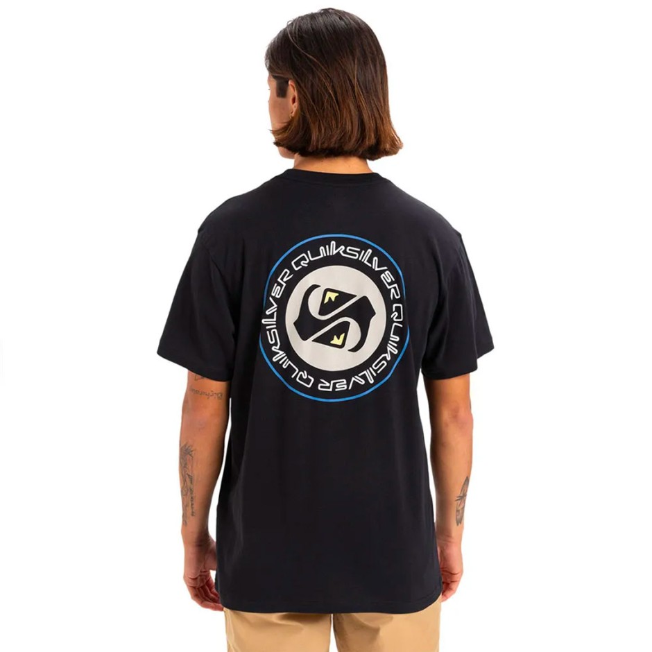 Ανδρική Κοντομάνικη Μπλούζα Μαύρη - Quiksilver Circle Back