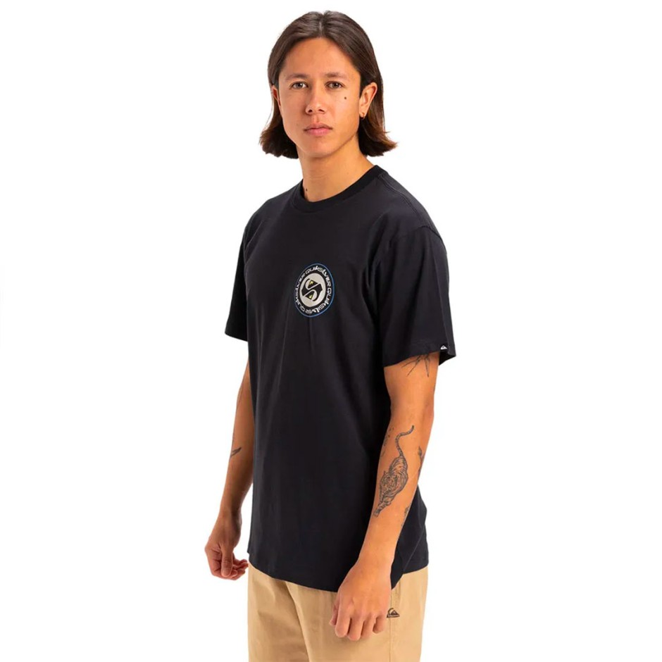 Ανδρική Κοντομάνικη Μπλούζα Μαύρη - Quiksilver Circle Back