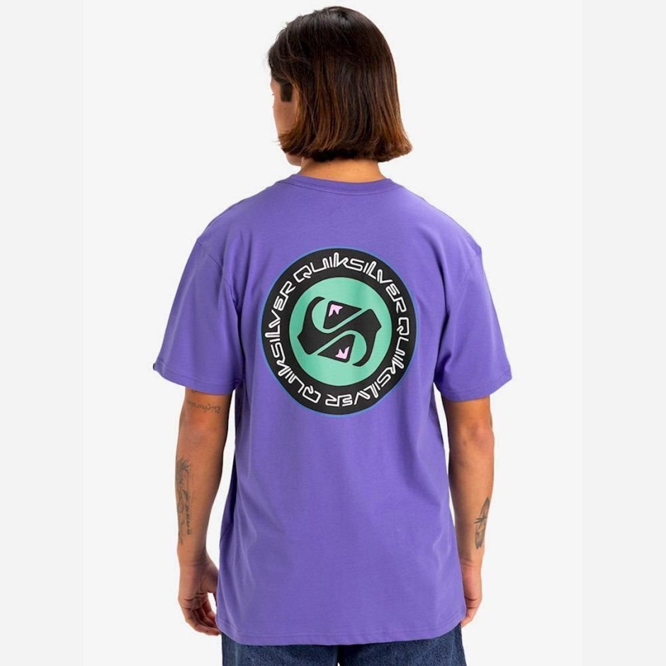 Ανδρική Κοντομάνικη Μπλούζα Μωβ - Quiksilver Circle Back