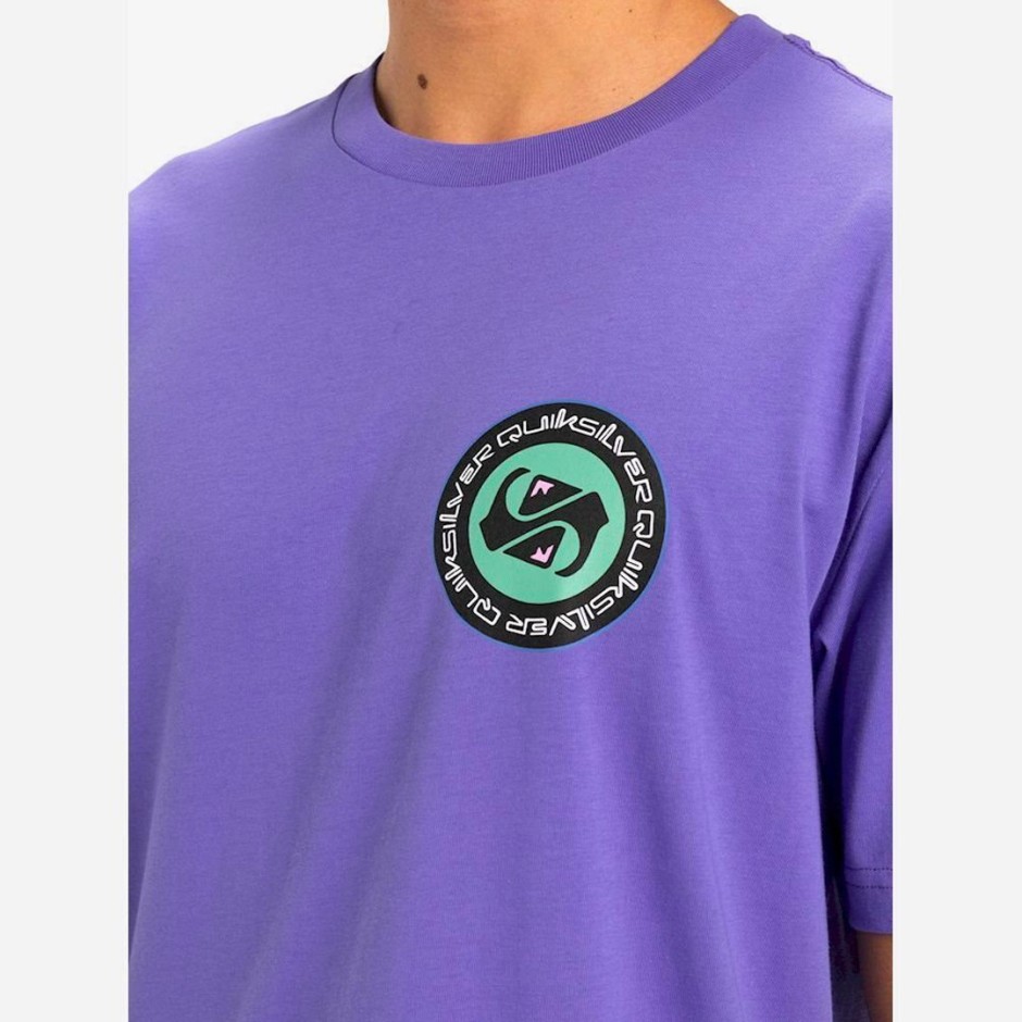 Ανδρική Κοντομάνικη Μπλούζα Μωβ - Quiksilver Circle Back