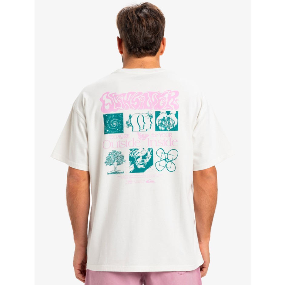 Ανδρική Κοντομάνικη Μπλούζα Λευκή - Quiksilver Outside Inside