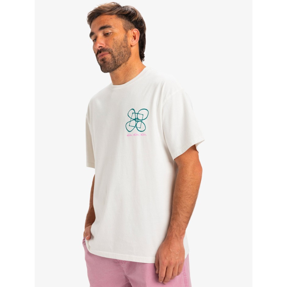 Ανδρική Κοντομάνικη Μπλούζα Λευκή - Quiksilver Outside Inside