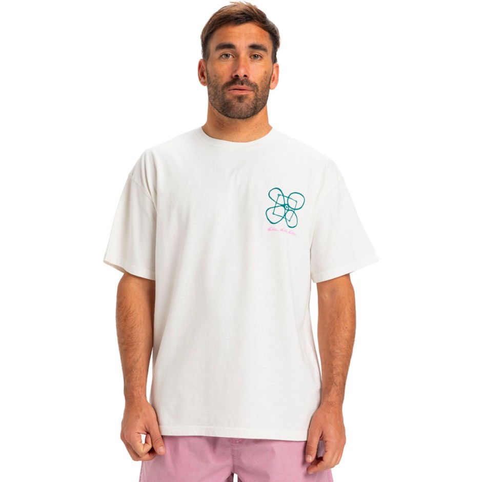 Ανδρική Κοντομάνικη Μπλούζα Λευκή - Quiksilver Outside Inside