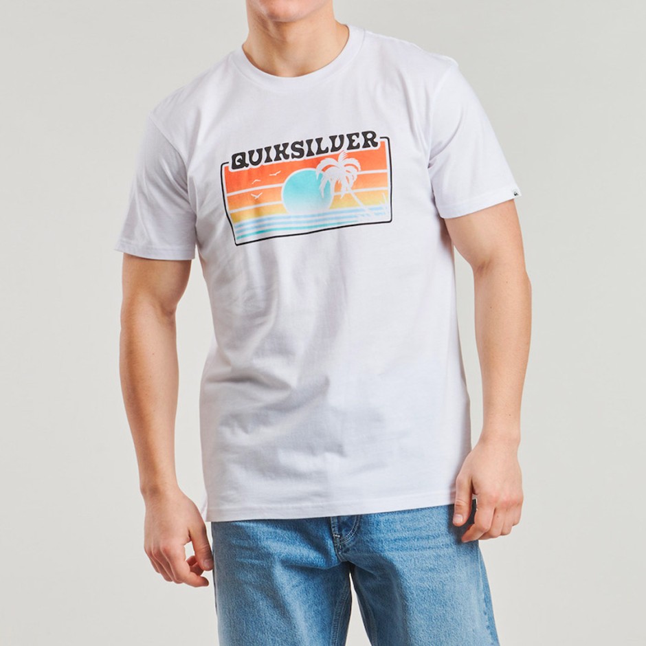 Ανδρική Κοντομάνικη Μπλούζα Λευκή - Quiksilver Sun Faded
