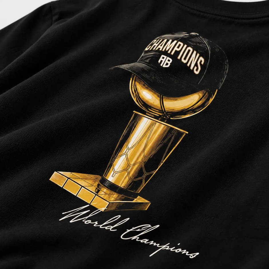 Ανδρική Κοντομάνικη Μπλούζα Μαύρη - Antetokounbros World Champions