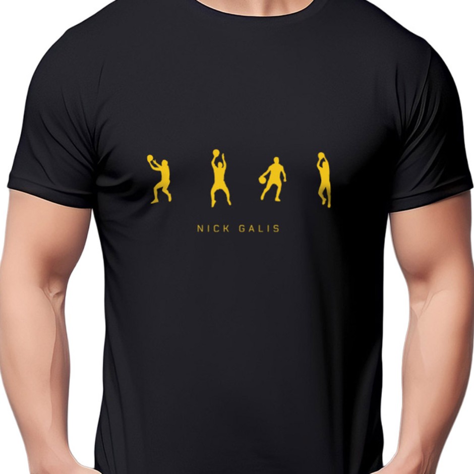 Men's T-Shirt Black - Nick Galis 'Four Figures'