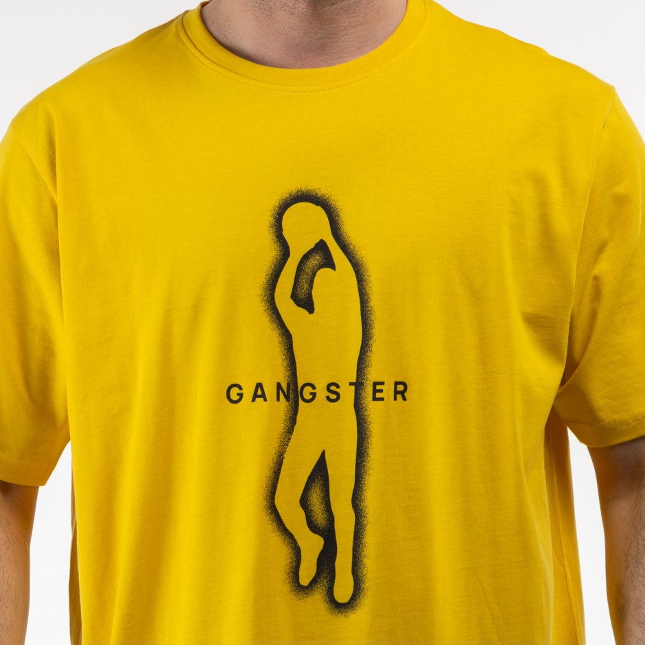 Men's T-Shirt Yellow - Nick Galis 'Gangster's Figure'