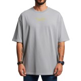 Men's T-Shirt Grey - Nick Galis 'Never Give Up' Image 