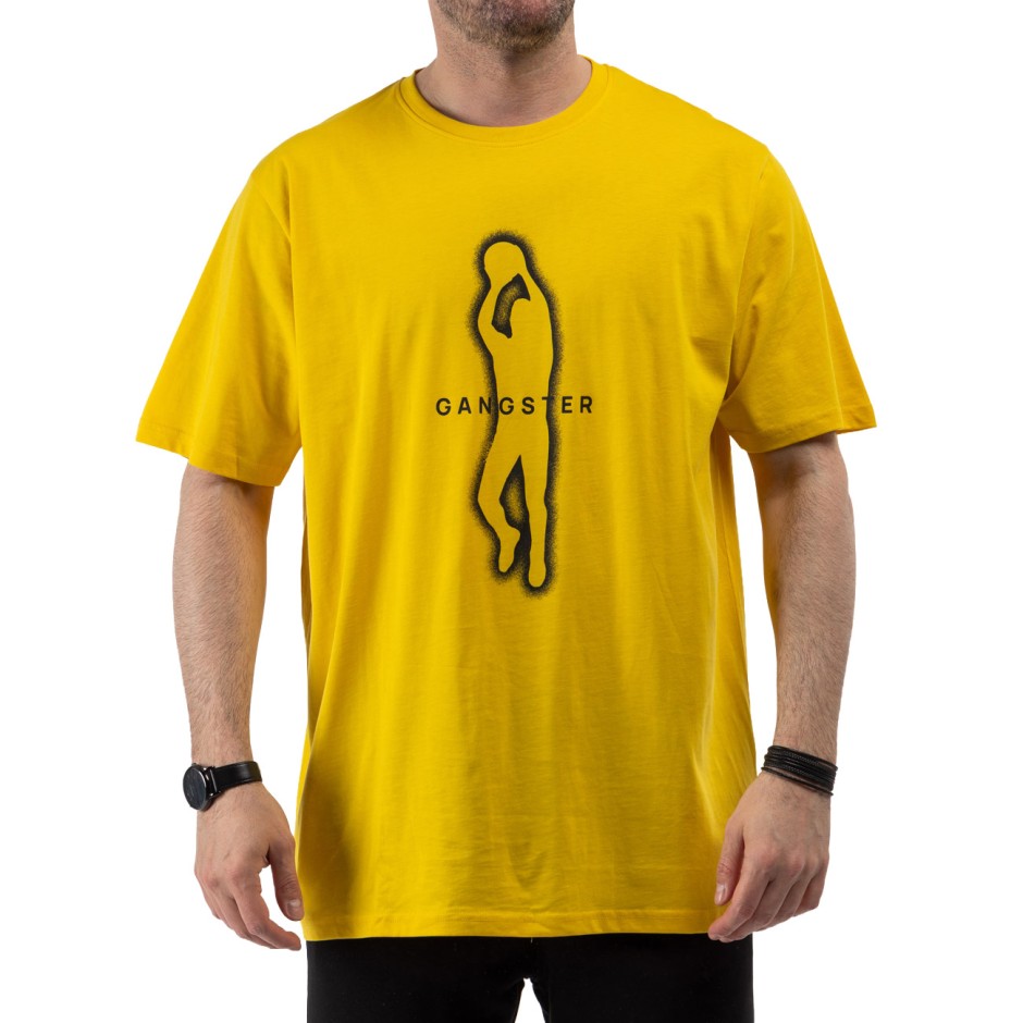 Men's T-Shirt Yellow - Nick Galis 'Gangster's Figure'