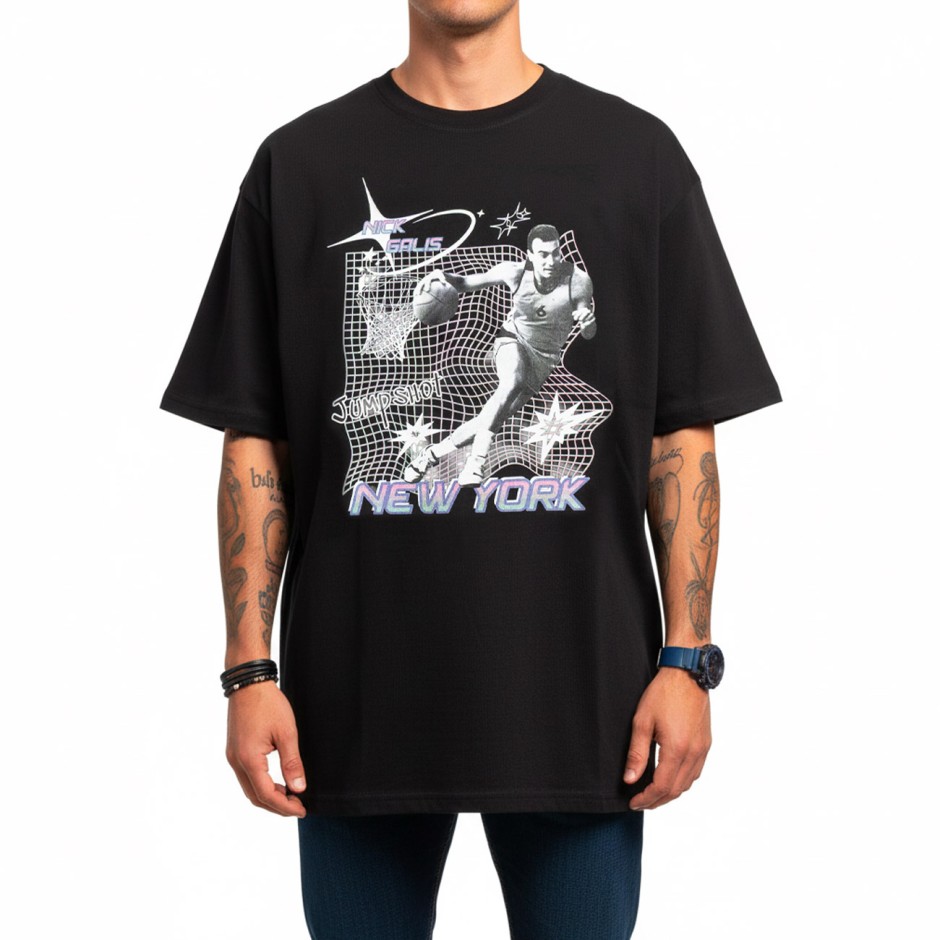 Men's T-Shirt Black - Nick Galis 'Court Dreams'