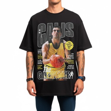 Ανδρική Κοντομάνικη Μπλούζα Μαύρη - Nick Galis 'FIBA Gangster'