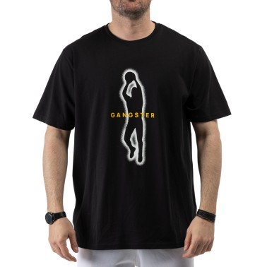 Ανδρική Κοντομάνικη Μπλούζα Μαύρη - Nick Galis 'Gangster's Figure'