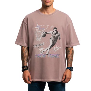Ανδρική Κοντομάνικη Μπλούζα Ροζ - Nick Galis 'Court Dreams'