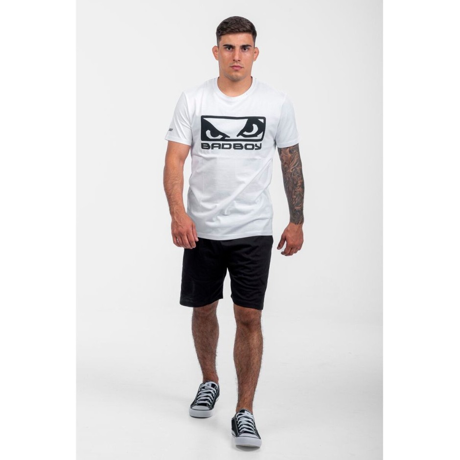 Ανδρική Κοντομάνικη Μπλούζα Λευκή - Bad Boy Logo Classic 