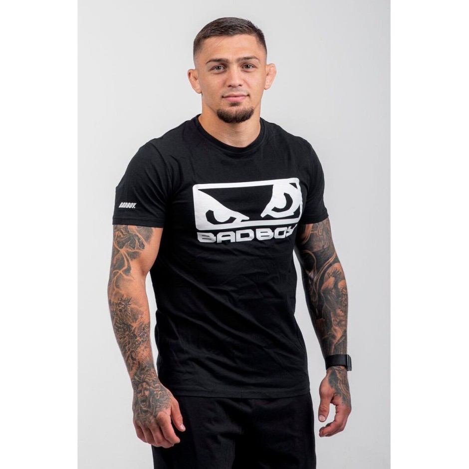 BAD BOY LOGO CLASSIC MEN'S T-SHIRT REGULAR FIT BB-000001-BW Black