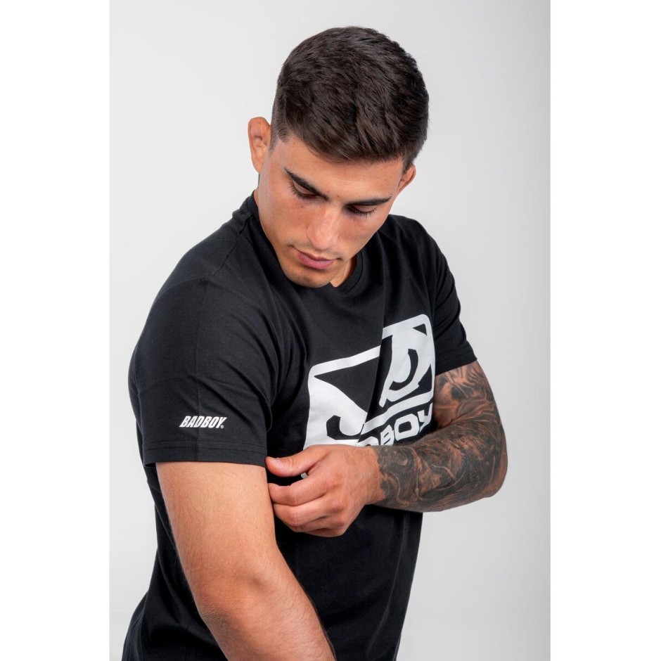 BAD BOY LOGO CLASSIC MEN'S T-SHIRT REGULAR FIT BB-000001-BW Black