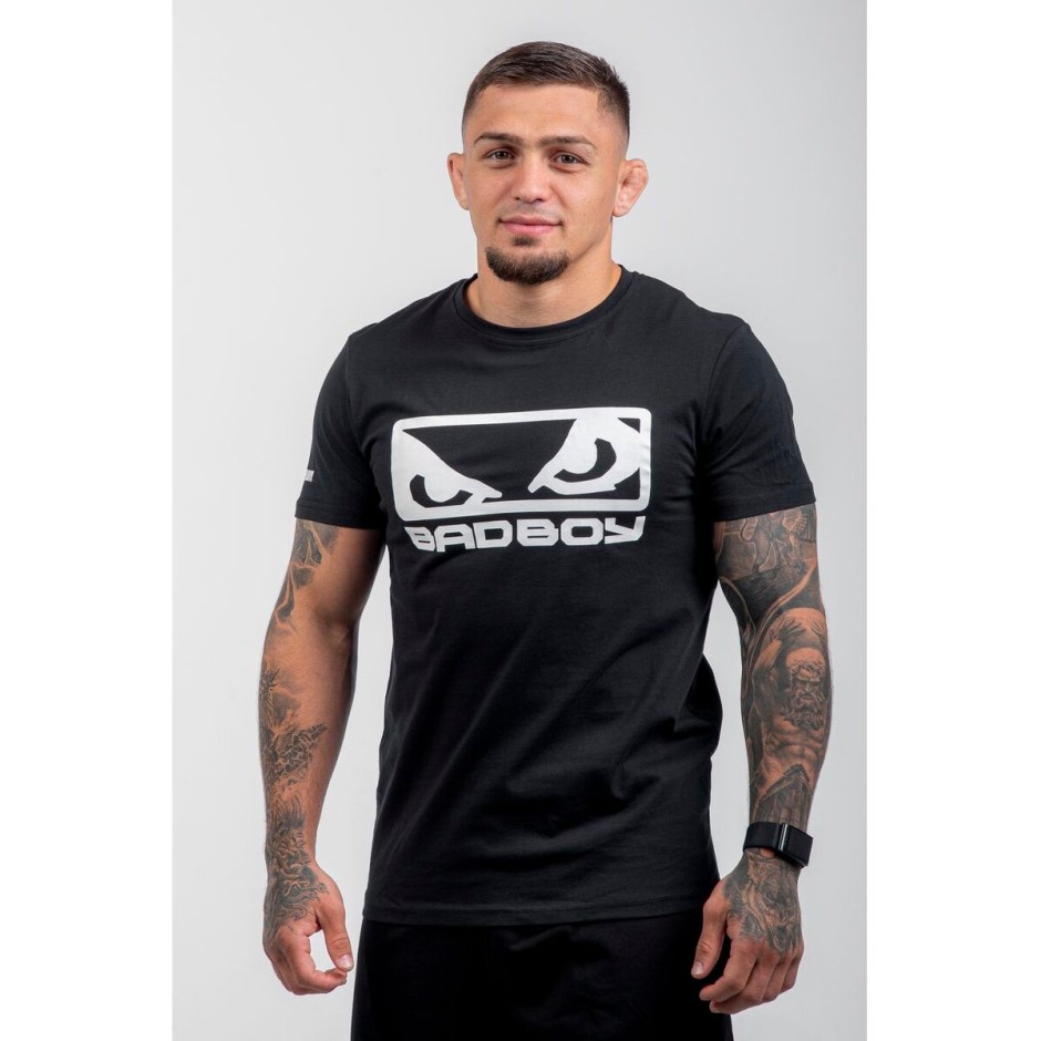 BAD BOY LOGO CLASSIC MEN'S T-SHIRT REGULAR FIT BB-000001-BW Black