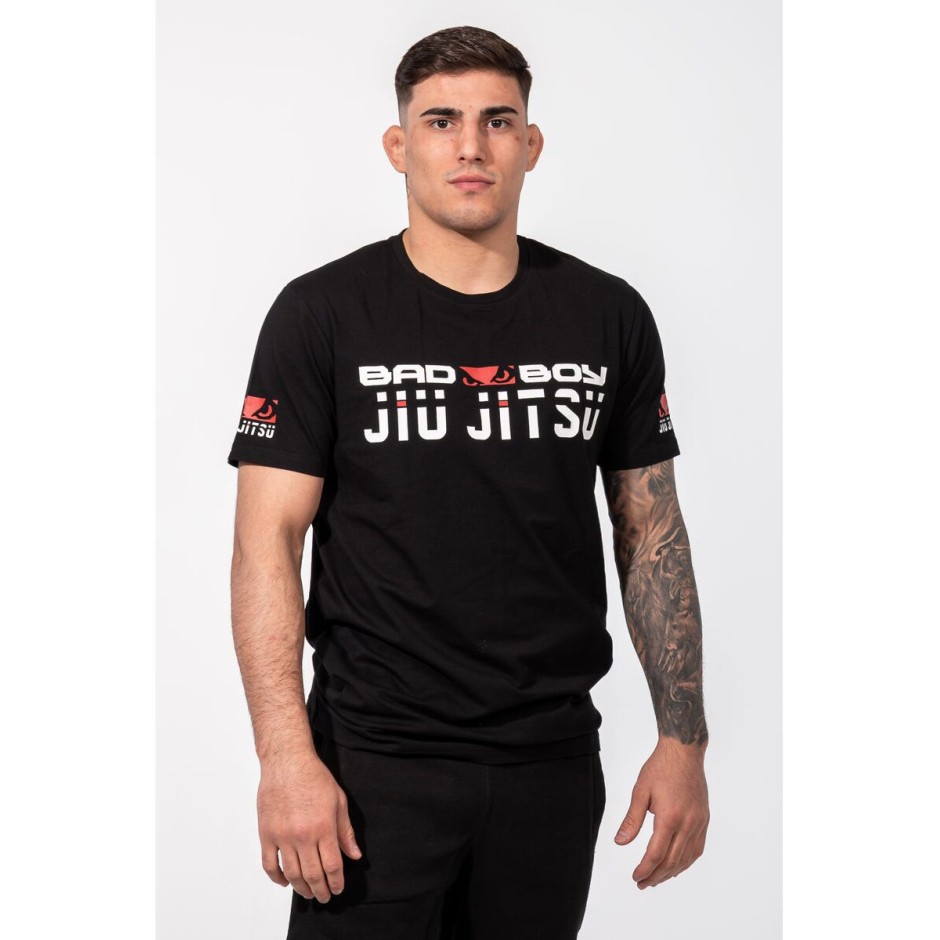 BAD BOY SPORTS JIU JITSU MEN'S T-SHIRT REGULAR FIT BB-000012-BWR Black