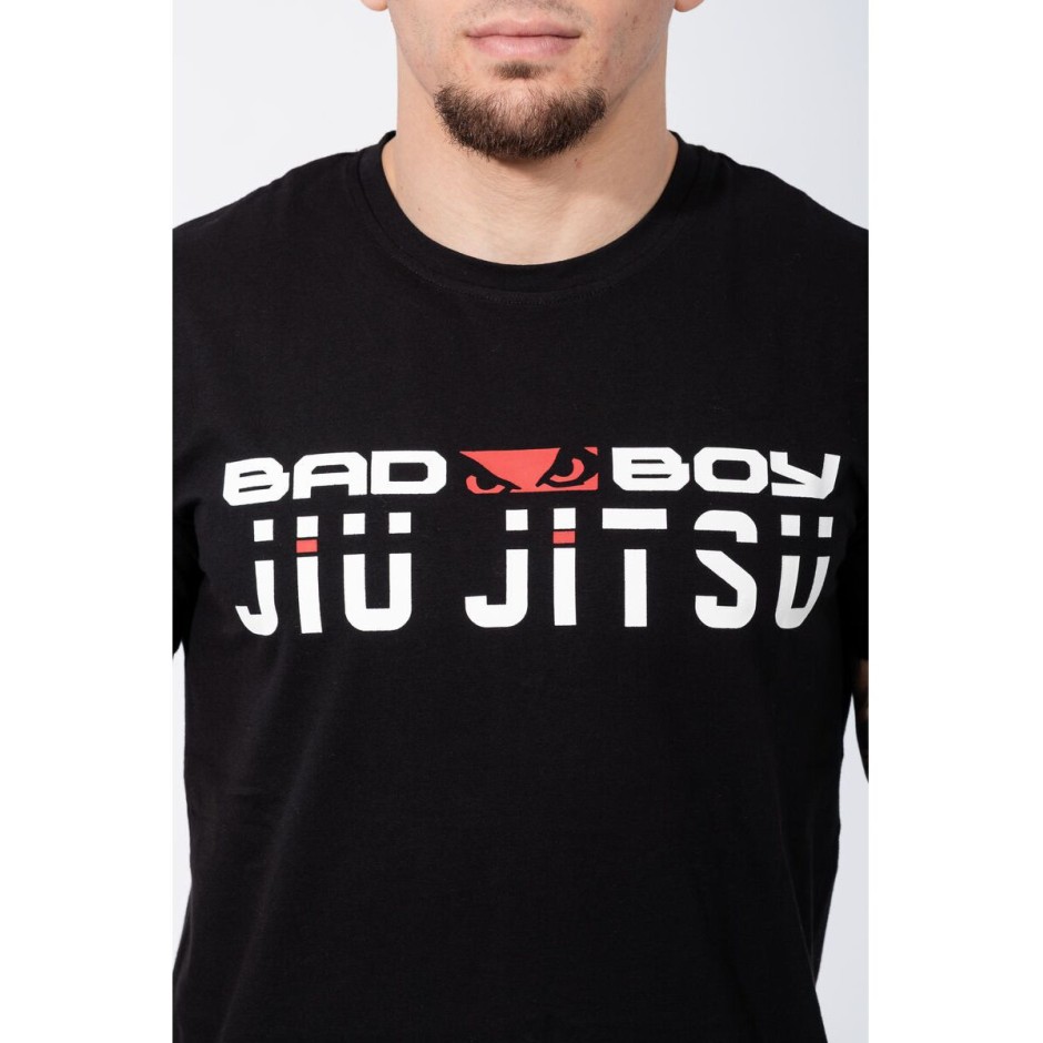 BAD BOY SPORTS JIU JITSU MEN'S T-SHIRT REGULAR FIT BB-000012-BWR Black