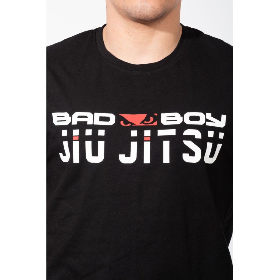 BAD BOY SPORTS JIU JITSU MEN'S T-SHIRT REGULAR FIT BB-000012-BWR Black