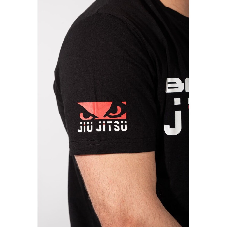 BAD BOY SPORTS JIU JITSU MEN'S T-SHIRT REGULAR FIT BB-000012-BWR Black